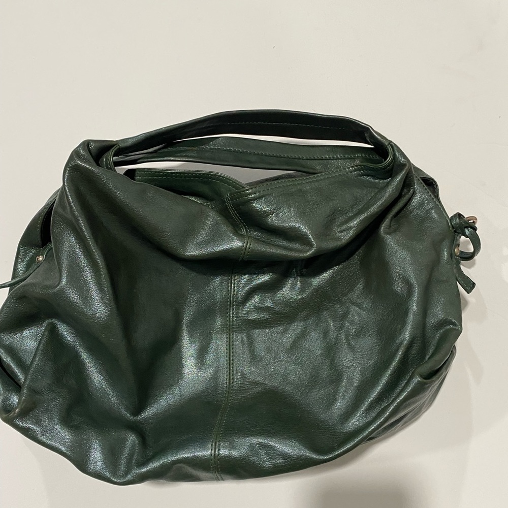 Furla metallic green satchel